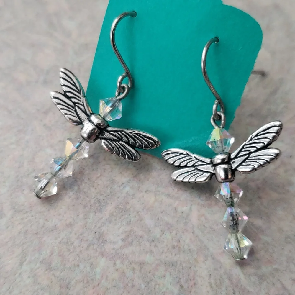 SWAROVSKI crystal Destine dragonfly earrings - Picture 3 of 3